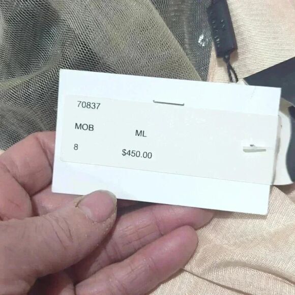 Stunning nwt mob. Off shoulder black lace sequin & applique dress - Picture 5 of 8